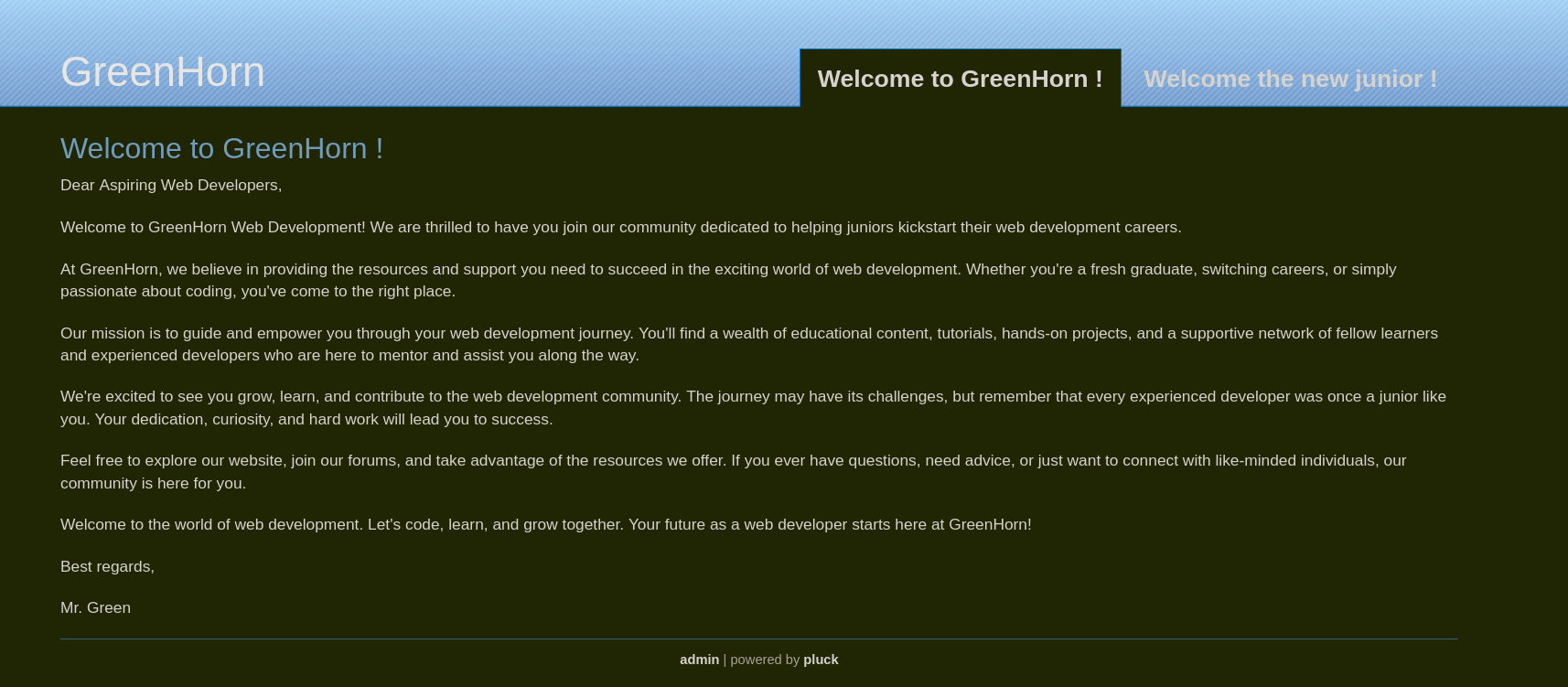 GreenHorn 1